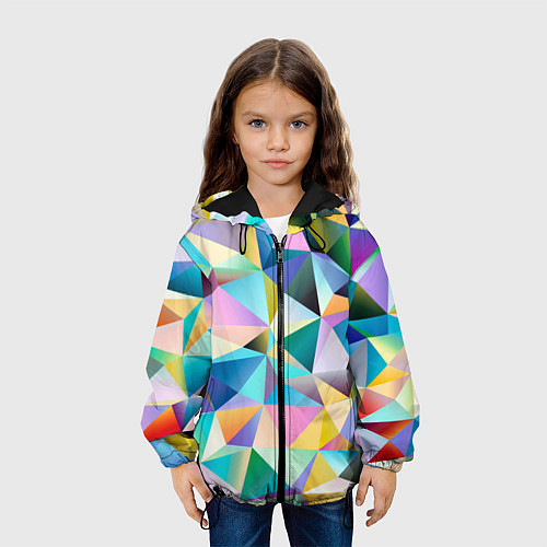Детская куртка Полигональная текстура / 3D-Черный – фото 3