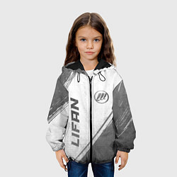 Куртка с капюшоном детская Lifan - white gradient вертикально, цвет: 3D-черный — фото 2