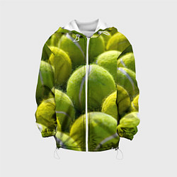 Куртка с капюшоном детская Теннисные мячи, цвет: 3D-белый