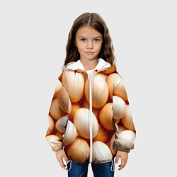 Куртка с капюшоном детская Яйца, цвет: 3D-белый — фото 2