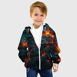 Куртка с капюшоном детская Скала и лава, цвет: 3D-белый — фото 2