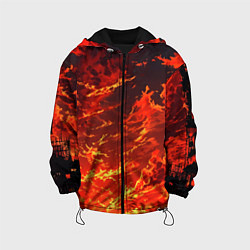 Куртка с капюшоном детская Багровый огненный закат, цвет: 3D-черный