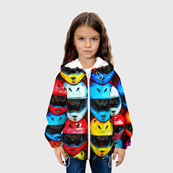 Куртка с капюшоном детская Шлемы BMX, цвет: 3D-белый — фото 2
