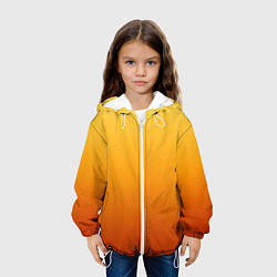 Куртка с капюшоном детская Градиент мягкий жёлто-оранжевый, цвет: 3D-белый — фото 2