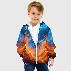 Куртка с капюшоном детская Яркое пламя в воде, цвет: 3D-белый — фото 2
