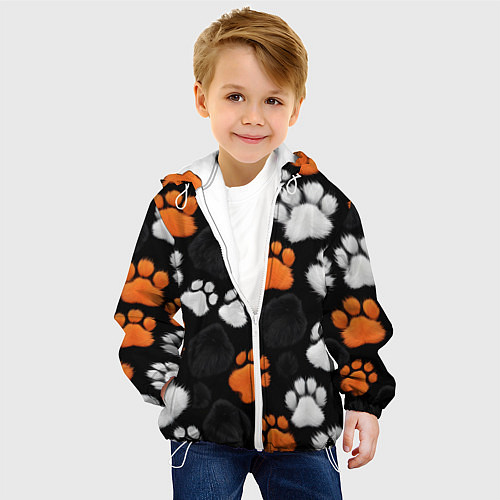 Детская куртка Мохнатые лапки / 3D-Белый – фото 4