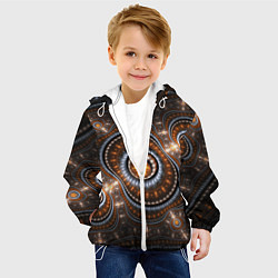 Куртка с капюшоном детская Психоделкиа узоров, цвет: 3D-белый — фото 2