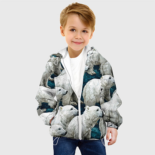 Детская куртка Свора белых медведей / 3D-Белый – фото 4
