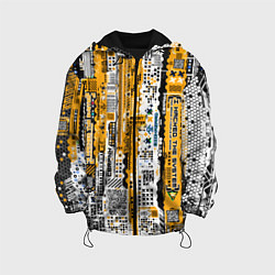 Куртка с капюшоном детская Cyberpunk pattern yellow, цвет: 3D-черный