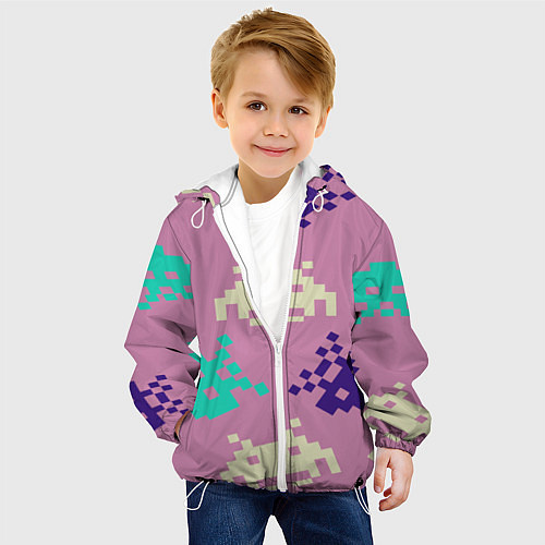 Детская куртка Пиксели фильтр / 3D-Белый – фото 4