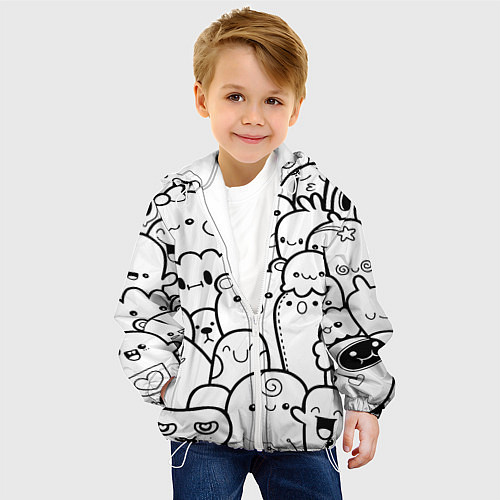 Детская куртка Doodle monsters / 3D-Белый – фото 4