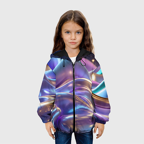 Детская куртка Волны космические / 3D-Черный – фото 3