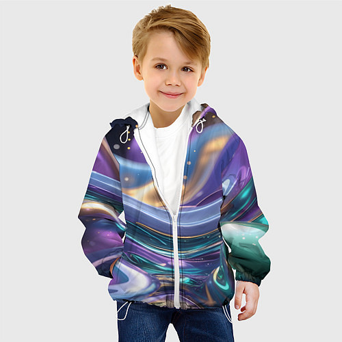 Детская куртка Космическая краска / 3D-Белый – фото 4