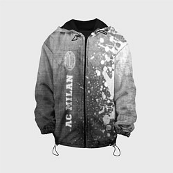 Куртка с капюшоном детская AC Milan - grey gradient по-вертикали, цвет: 3D-черный