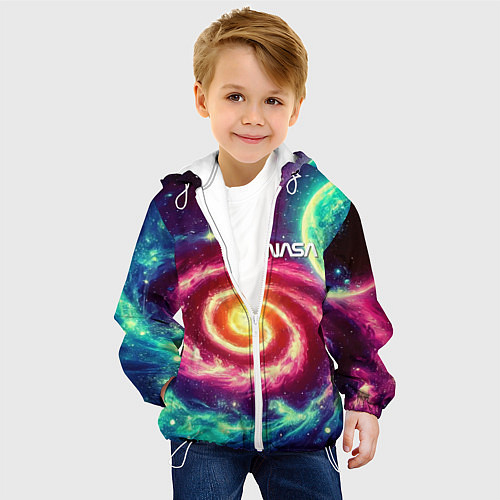 Детская куртка Spiral galaxy - neon glow / 3D-Белый – фото 4