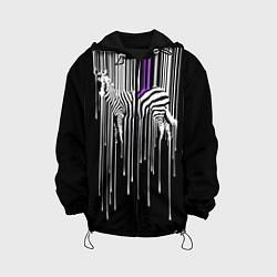 Куртка с капюшоном детская Штрихкод зебра, цвет: 3D-черный