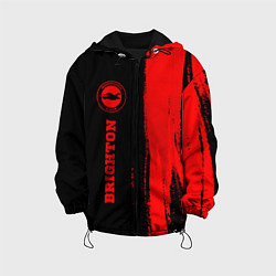 Куртка с капюшоном детская Brighton - red gradient по-вертикали, цвет: 3D-черный