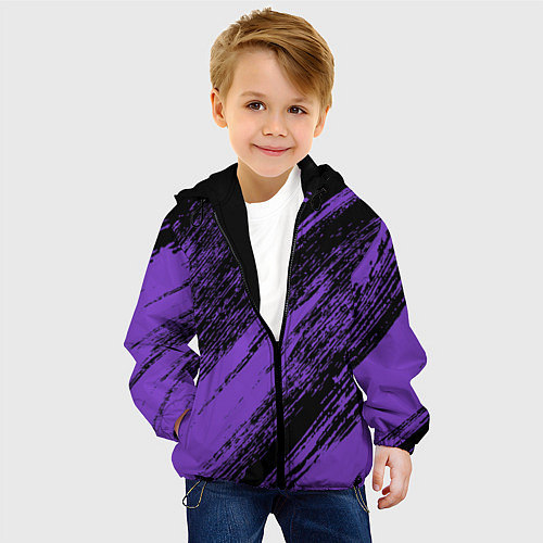 Детская куртка The color is purple and black / 3D-Черный – фото 4