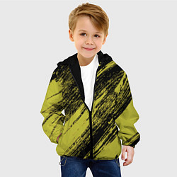Куртка с капюшоном детская The color is black and yellow, цвет: 3D-черный — фото 2
