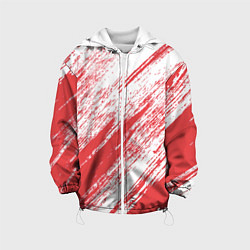 Куртка с капюшоном детская The color is white and red, цвет: 3D-белый