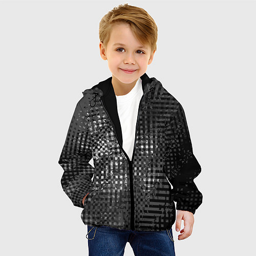 Детская куртка Тёмный чёрно-серый абстарктный / 3D-Черный – фото 4