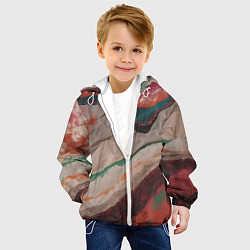 Куртка с капюшоном детская Абстракция из бумаги и краски, цвет: 3D-белый — фото 2