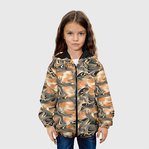 Детская куртка Абстракция - закрученный узор / 3D-Черный – фото 3