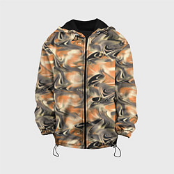 Куртка с капюшоном детская Абстракция - закрученный узор, цвет: 3D-черный