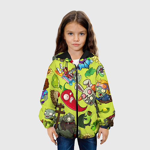 Детская куртка Растения против зомби с героями / 3D-Черный – фото 3