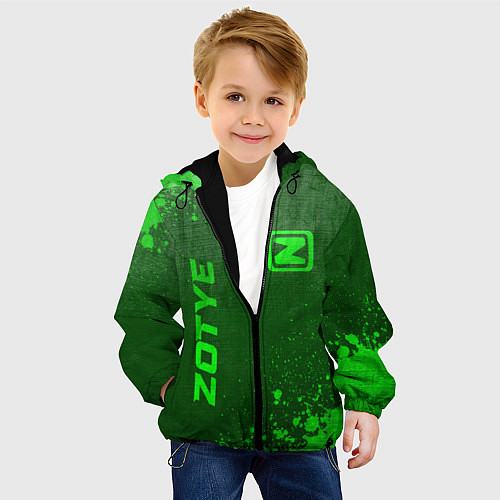 Детская куртка Zotye - green gradient вертикально / 3D-Черный – фото 4