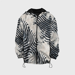 Куртка с капюшоном детская Текстура гранж - абстрактные линии, цвет: 3D-черный