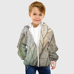 Куртка с капюшоном детская Прожилки листика, цвет: 3D-белый — фото 2