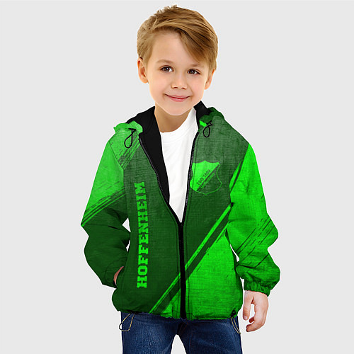 Детская куртка Hoffenheim - green gradient вертикально / 3D-Черный – фото 4