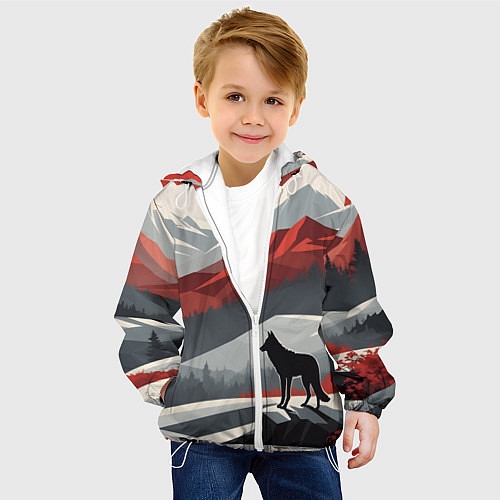 Детская куртка Лиса и красные горы / 3D-Белый – фото 4