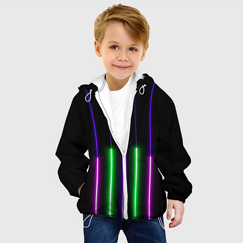 Детская куртка Color Purple green pink / 3D-Белый – фото 4