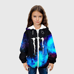 Куртка с капюшоном детская Monster energy космос, цвет: 3D-белый — фото 2