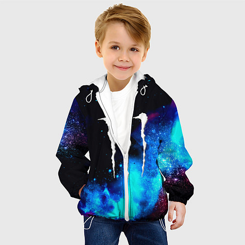 Детская куртка Monster energy космос / 3D-Белый – фото 4