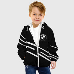 Куртка с капюшоном детская BMW geometry line, цвет: 3D-белый — фото 2
