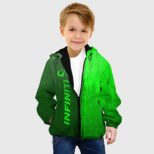 Детская куртка Infiniti - green gradient по-вертикали / 3D-Черный – фото 4