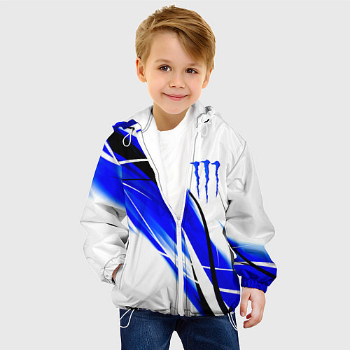 Детская куртка Monster energy линии абстракции / 3D-Белый – фото 4