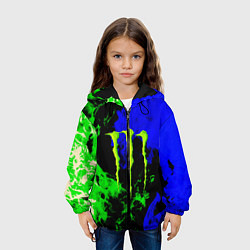 Куртка с капюшоном детская Monster energy кислотный огонь, цвет: 3D-черный — фото 2