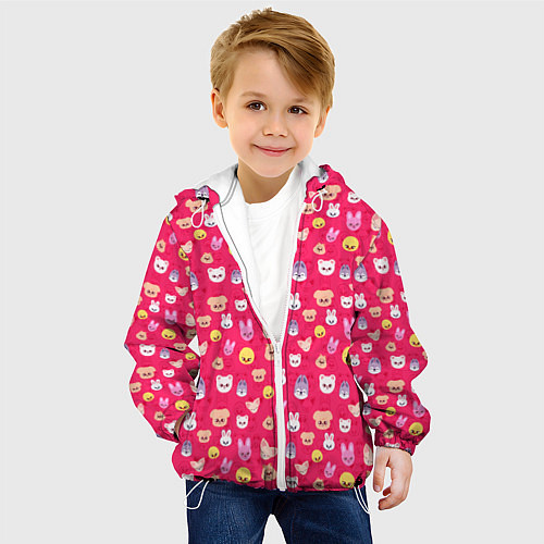 Детская куртка Skzoo pattern pink / 3D-Белый – фото 4