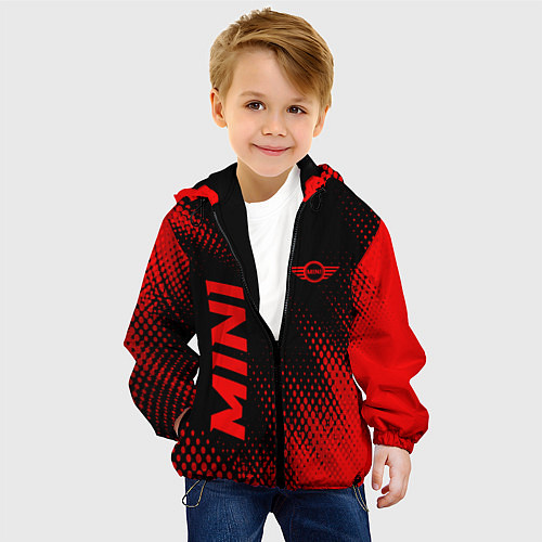Детская куртка Mini - red gradient вертикально / 3D-Черный – фото 4