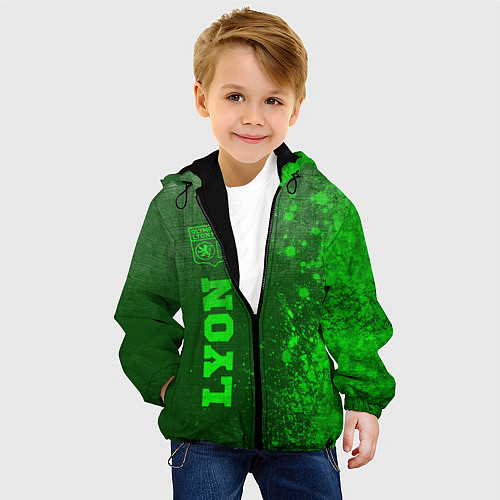Детская куртка Lyon - green gradient по-вертикали / 3D-Черный – фото 4