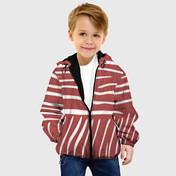 Куртка с капюшоном детская Полоски красной зебры, цвет: 3D-черный — фото 2