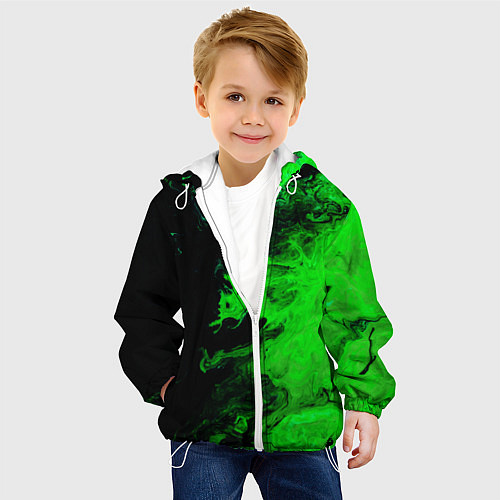 Детская куртка Color green black / 3D-Белый – фото 4