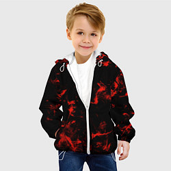 Куртка с капюшоном детская Color red black, цвет: 3D-белый — фото 2