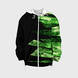 Куртка с капюшоном детская Color green black, цвет: 3D-белый