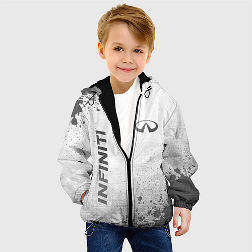 Детская куртка Infiniti - white gradient вертикально / 3D-Черный – фото 4