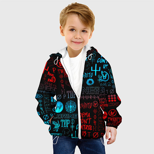 Детская куртка Twenty one pilots rock pattern / 3D-Белый – фото 4
